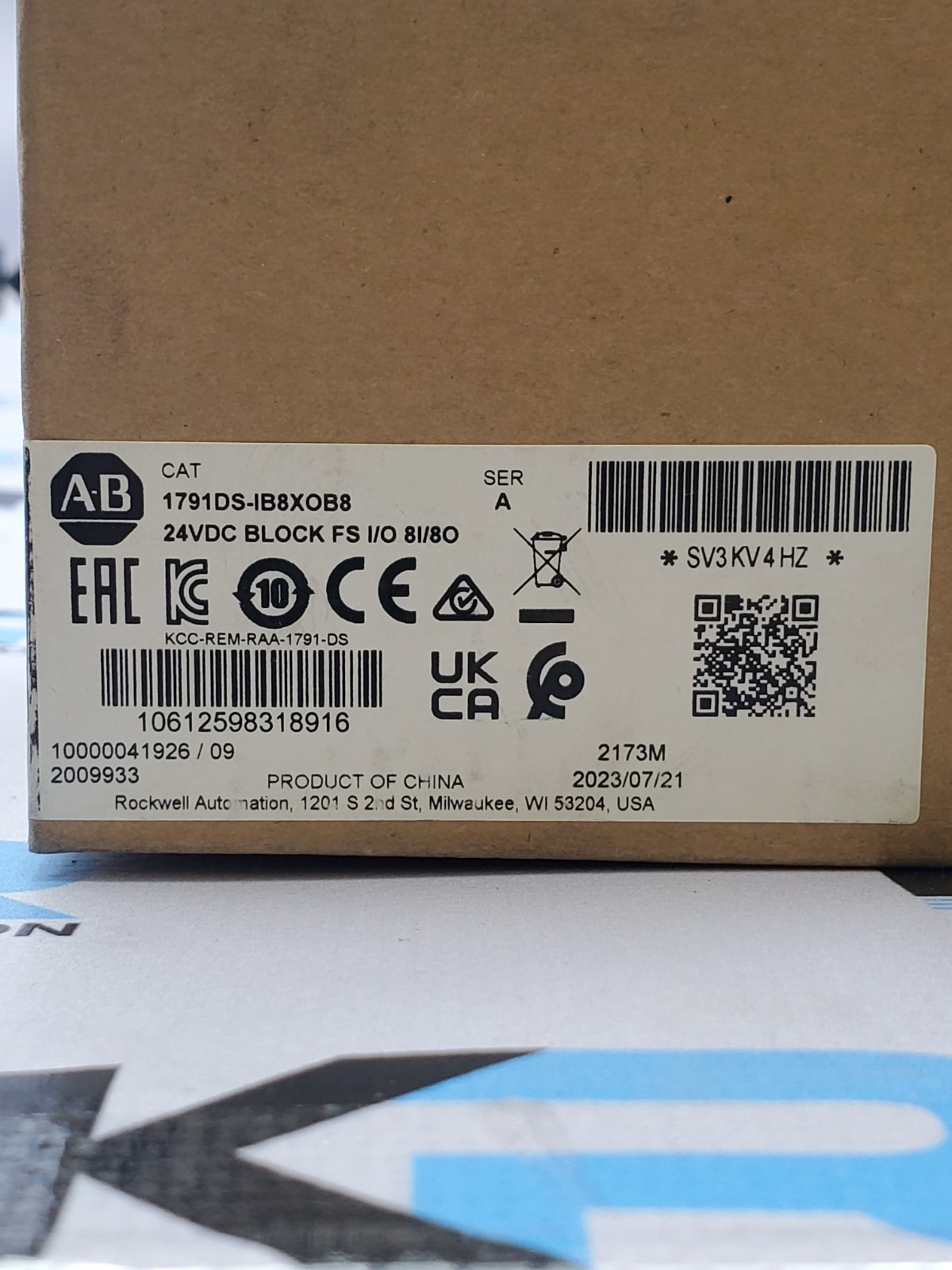 Surplus Pre-Owned Allen-Bradley 1791DS-IB8XOB8 Guard I/O DeviceNet Safety Module