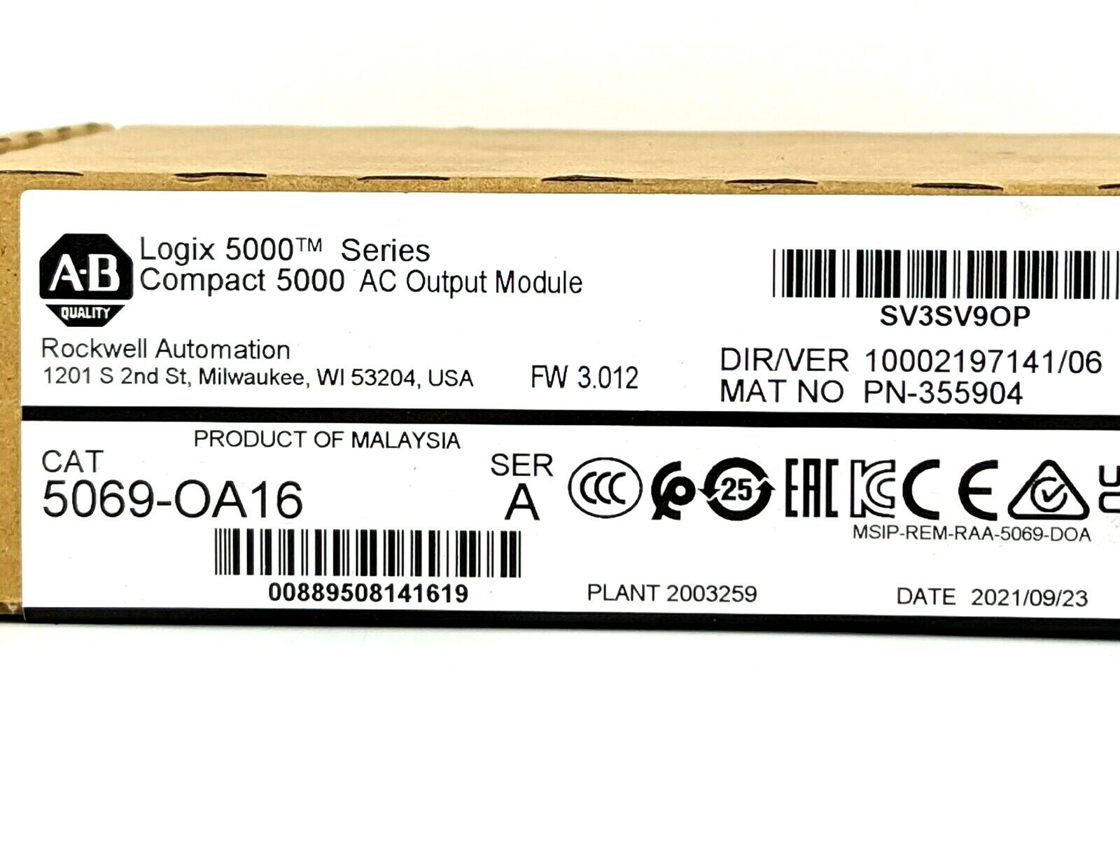 SEALED 2021 Allen Bradley 5069-OA16 /A Compact 5000 AC Output Module 5069OA16