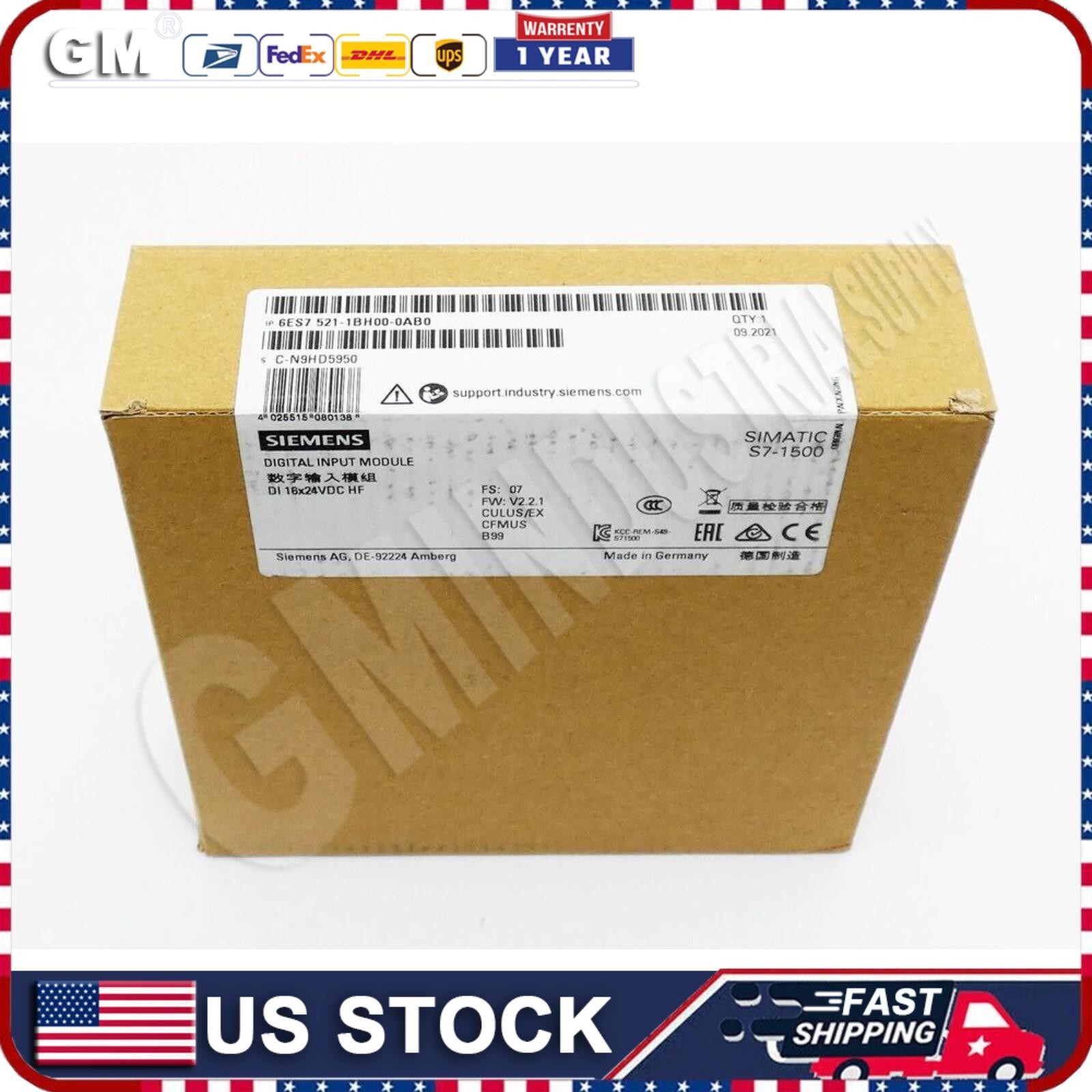 New Siemens 6ES7521-1BH00-0AB0 SIMATIC S7-1500 digital input 6ES7 521-1BH00-0AB0