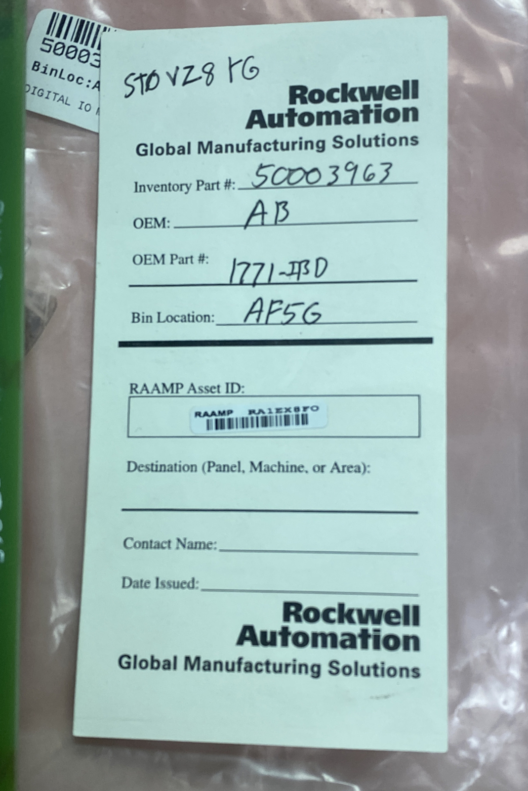 ALLEN BRADLEY,1771-IBD,SER B INPUT MODULE REFURBISHED