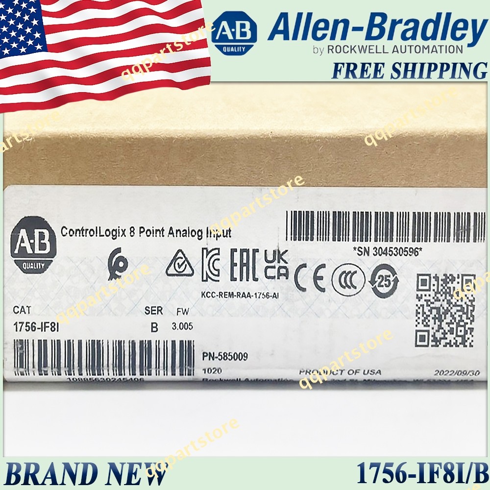 Brand New AB 1756-IF8I/B ControlLogix 8 Point Analog Input 1756IF8I serB US