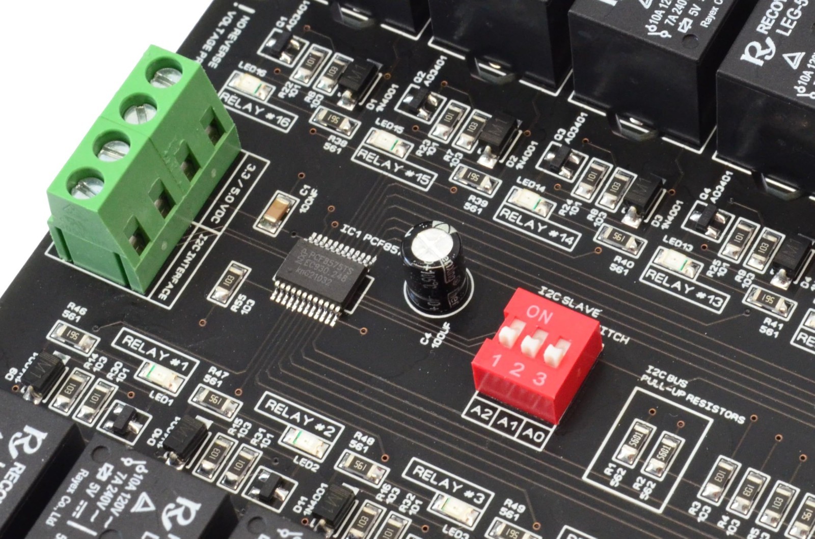 16 Channel I2C Relay Module for Arduino Raspberry Pi ESP32 – 10A, LED Indicator,