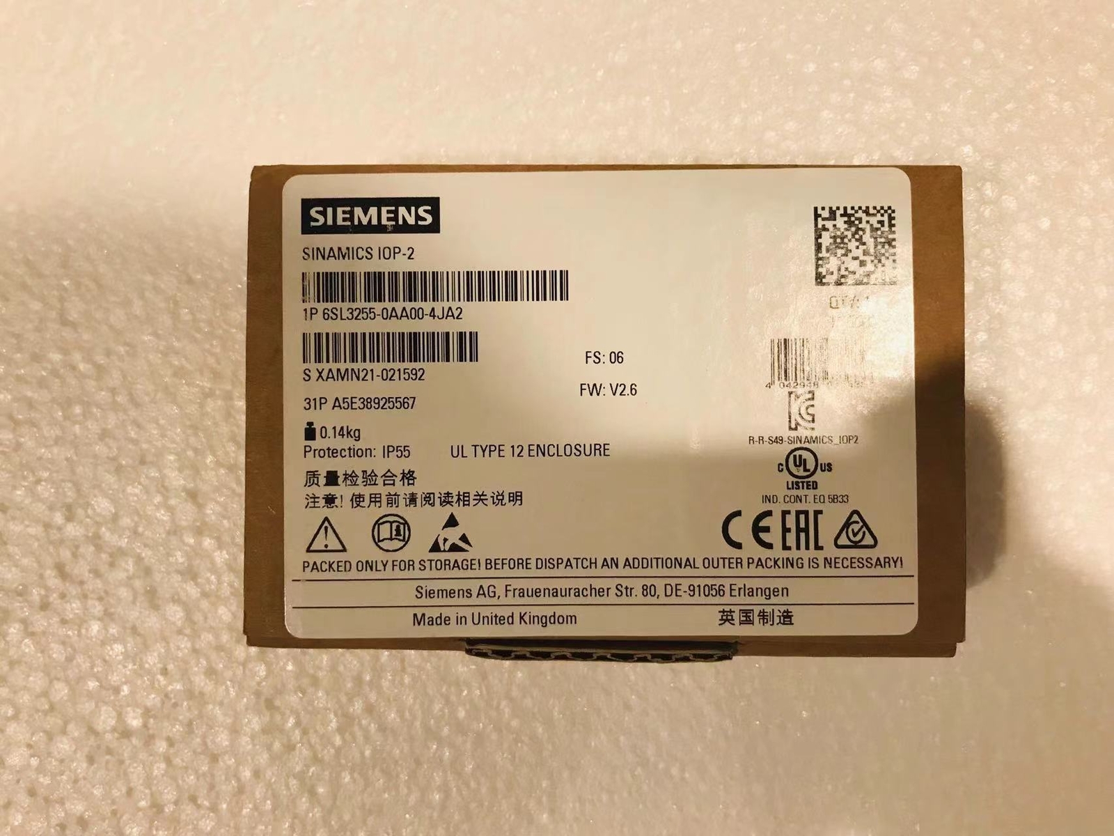 1PC Siemens SINAMICS 6SL3255-0AA00-4JA2 In stock Fast shipping