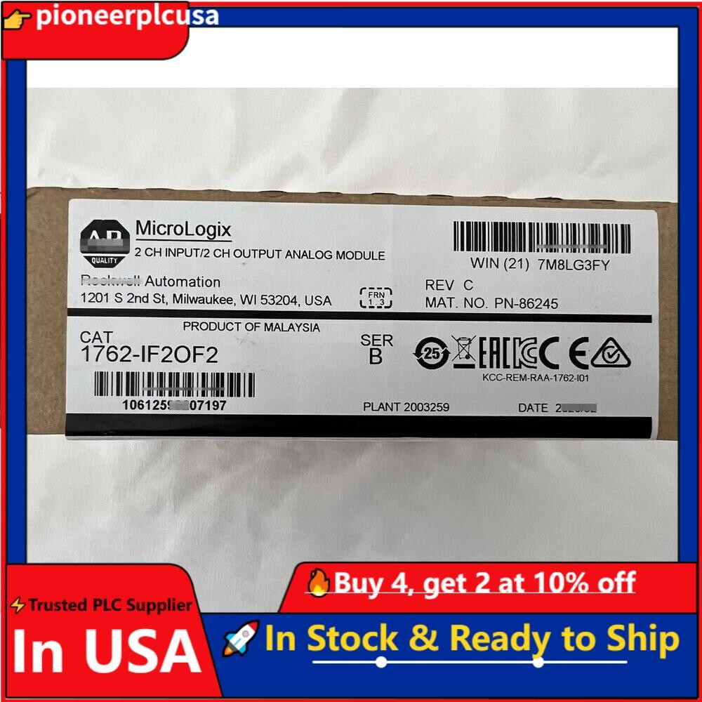New AB 1762-IF20F2 Sealed Allen Bradley 1200 I/O Module 1762-IF2OF2 US Free Tax