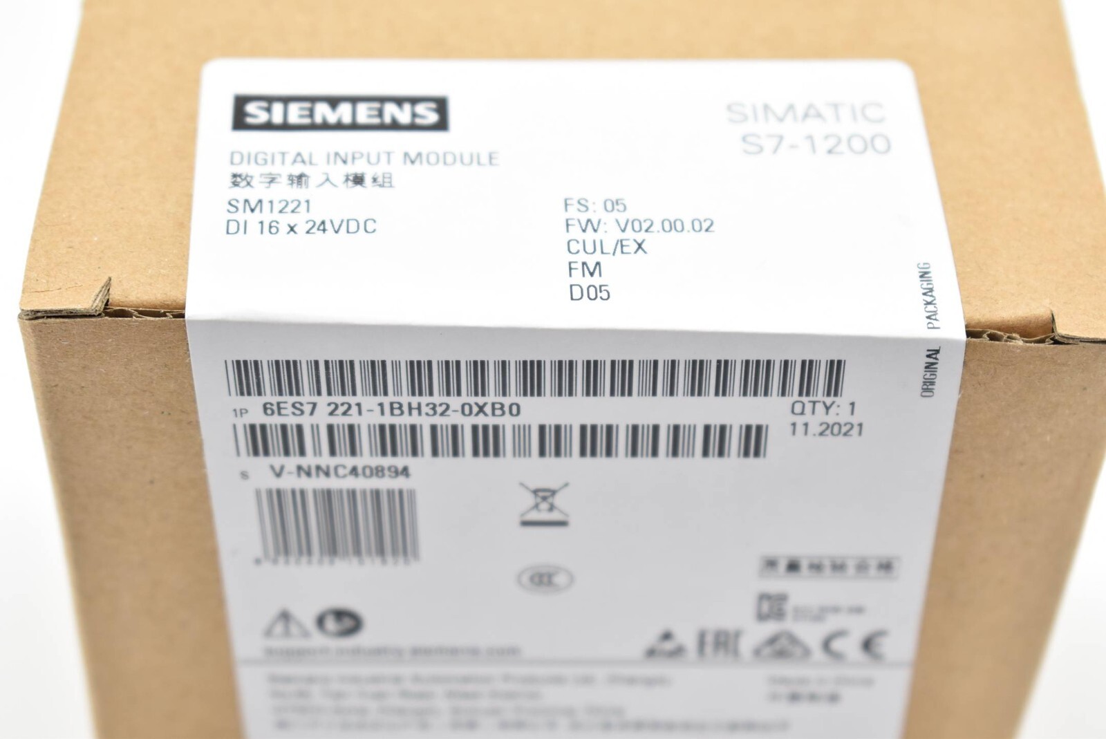 SIEMENS 6ES7221-1BH32-0XB0 SIMATIC S7-1200 DIGITAL INPUT MODULE SM 1221
