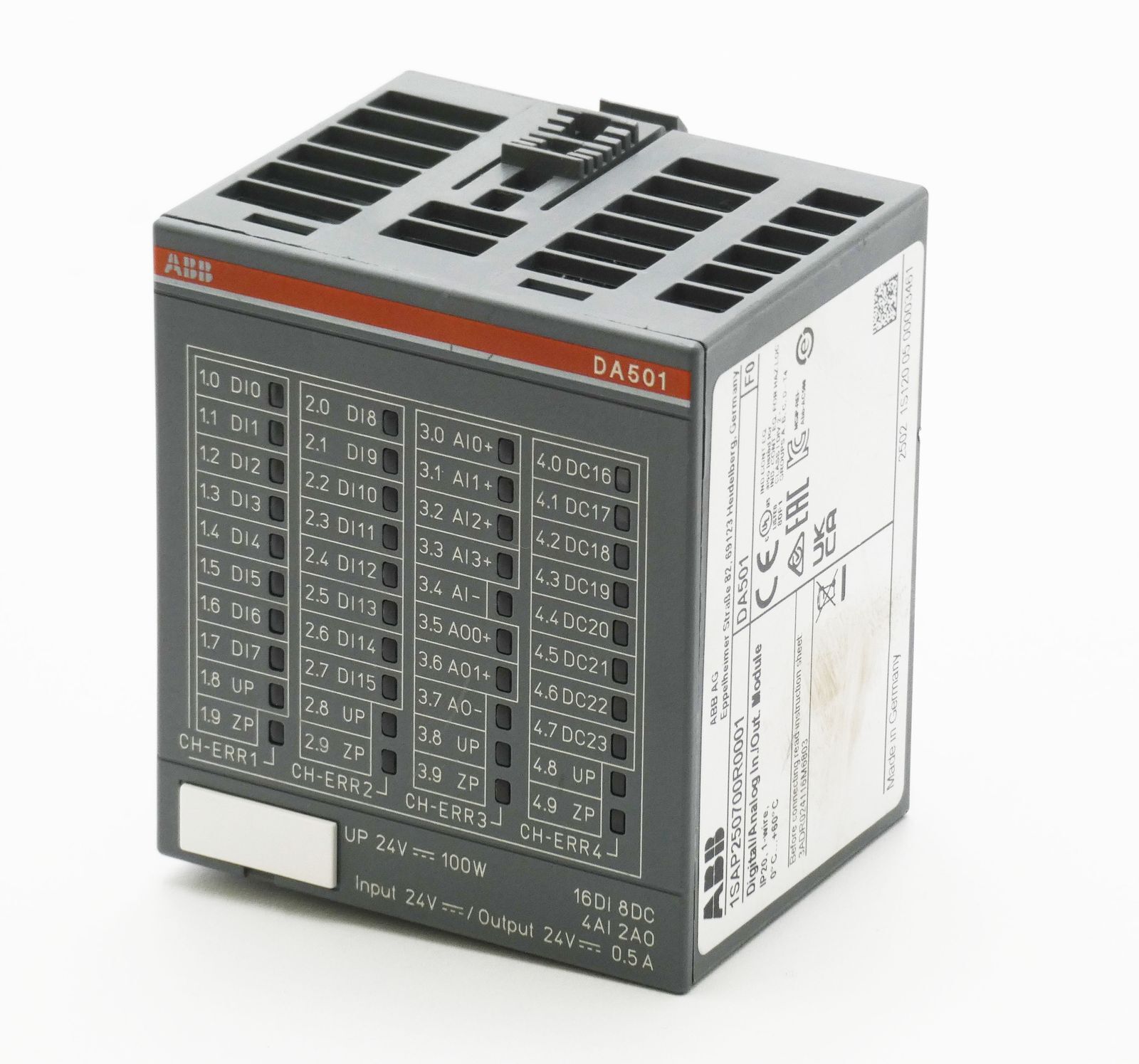 ABB DA501 1SAP250700R0001 E:F0 Digital / Analog I/O Module -Unused-