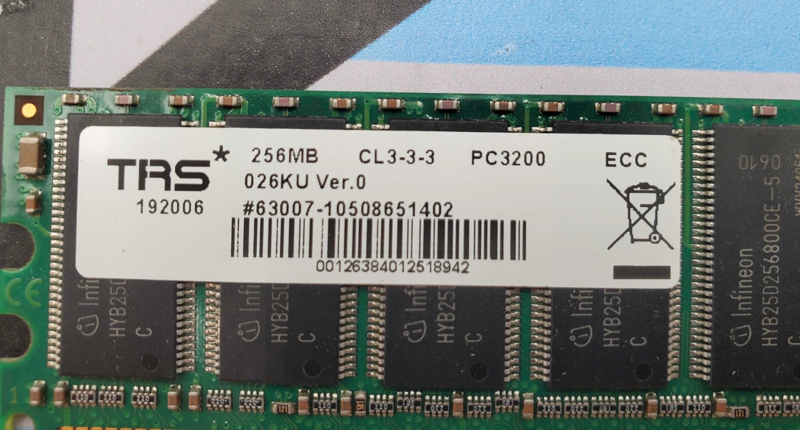 TRS CL3-3-3 PC3200 Memory Module 256MB