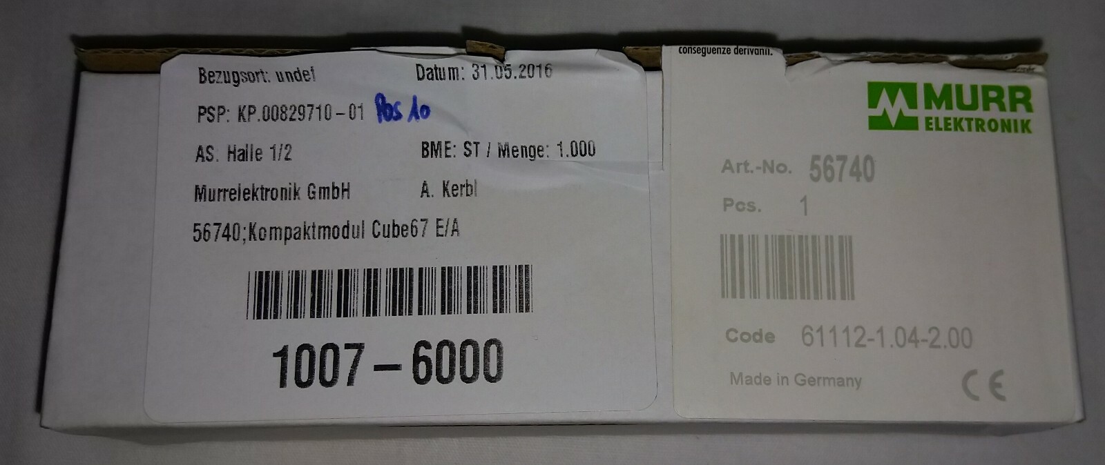 Murrelektronik 56740 CUBE67 I/O COMPACT MODULE 4 analog inputs 4xM12 RTD