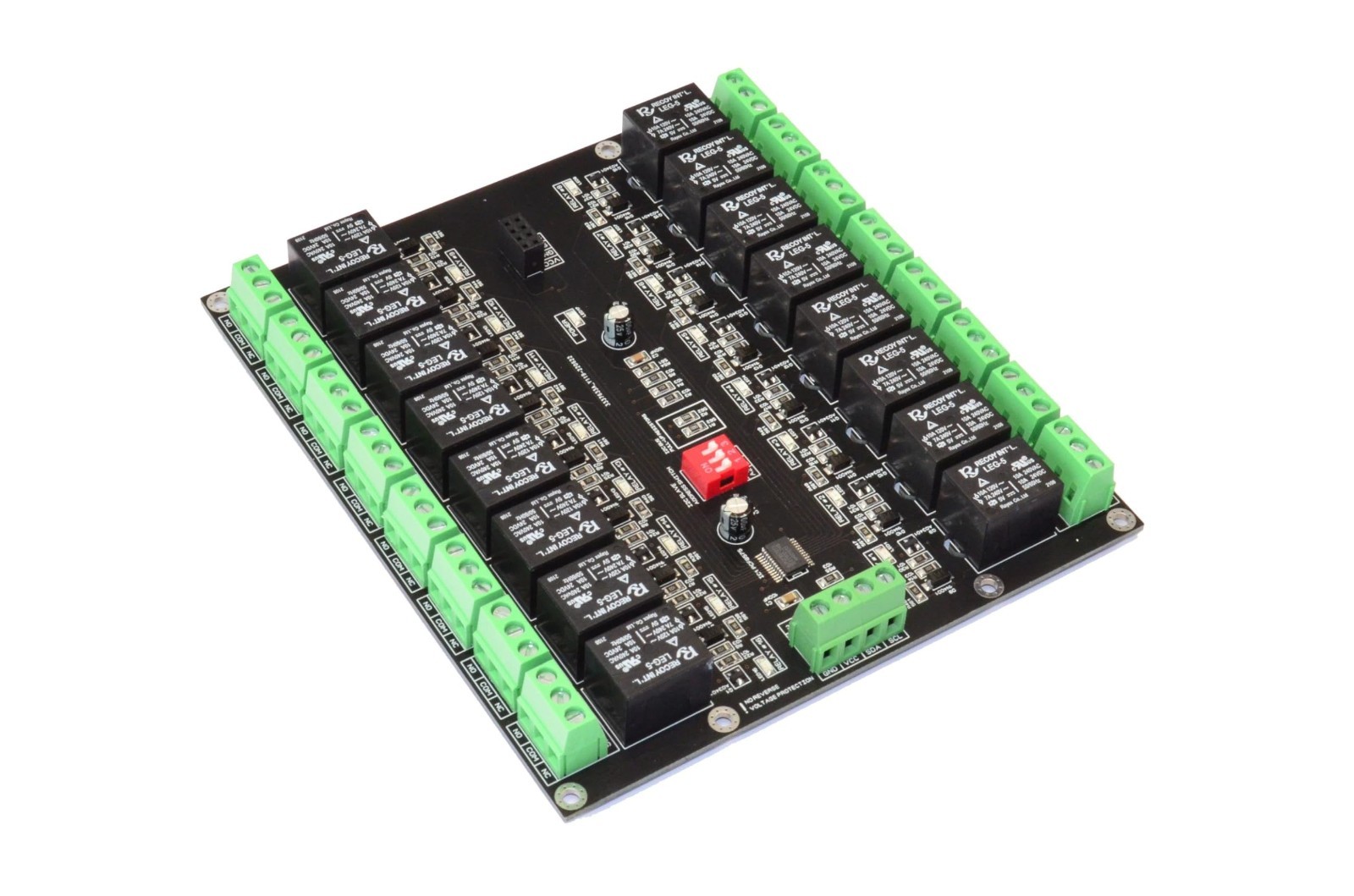 16 Channel I2C Relay Module for Arduino Raspberry Pi ESP32 – 10A, LED Indicator,