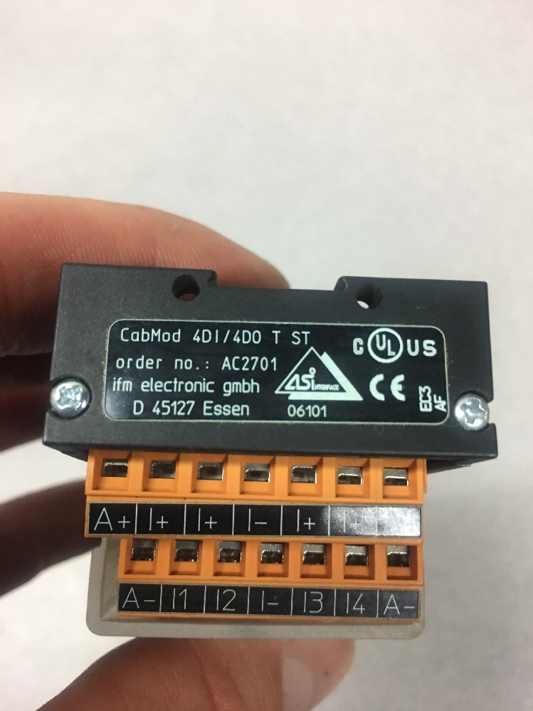 NEW NO BOX EFECTOR IFM AC2701 AS-INTERFACE CABINET CONTROL MODULE; 4DI/4DO, T ST
