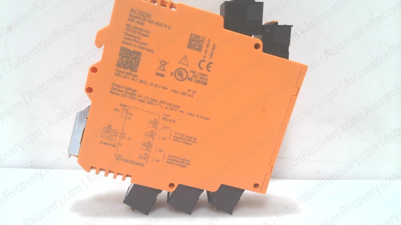 IFM AC3220 AS-INTERFACE CONTROL CABINET MODULE SMARTL25 4DI 4DO R C #348599