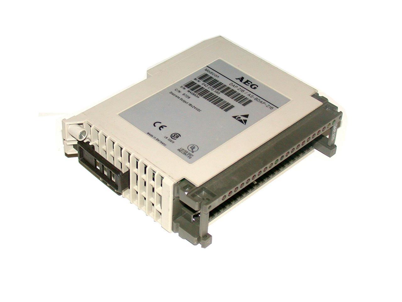 AEG MODICON DISCRETE OUTPUT MODULE 16 X 24 VDC MODEL DAP216/AS-BDAP-216