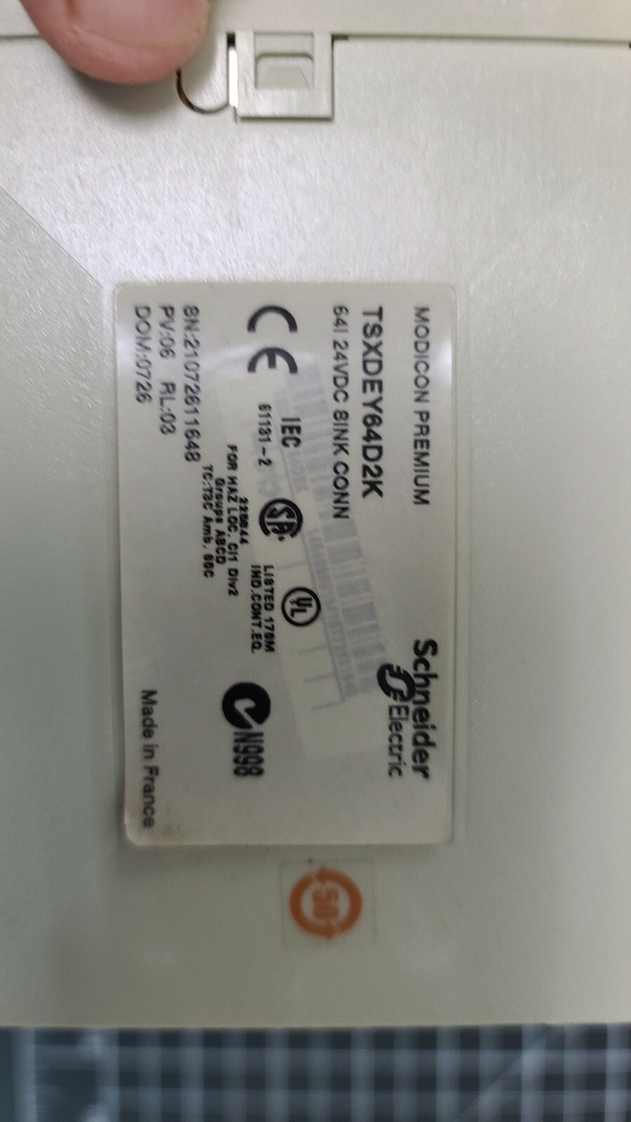 Schneider Modicon TSXDEYD2K Digital Input 64DI 64 x digital 24Vdc {OFF}