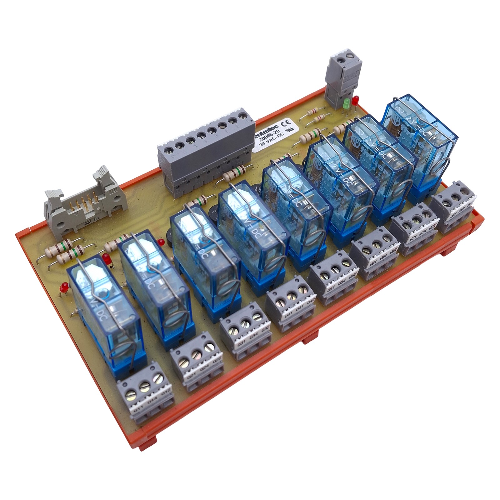 Entrelec 20066-20 Relay Interface Module 8-Position, 24VAC/DC, DIN Rail