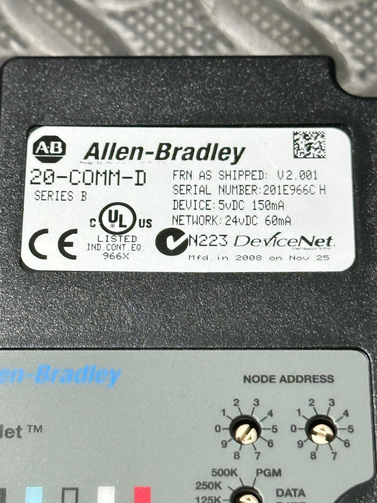 Allen-Bradley 20-COMM-D Series B DeviceNet Adapter Module PowerFlex Drive