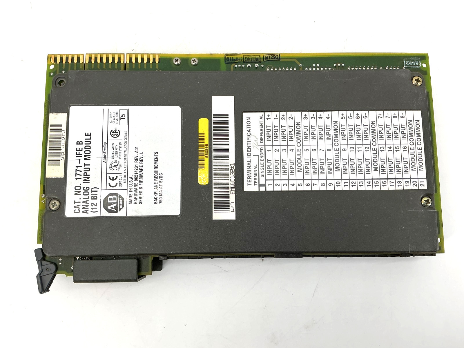 Allen Bradley 1771-IFE Ser B Analog Input Module 12-Bit 16-Point 1771IFE