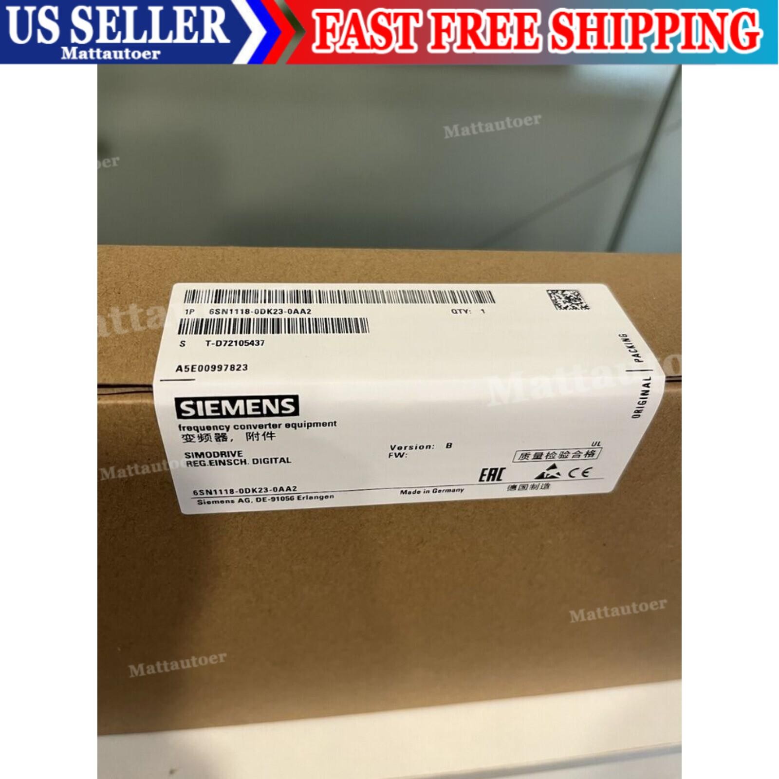 New Siemens SIMODRIVE 611 DIGITAL 6SN1118-0DK23-0AA2 6SN1 118-0DK23-0AA2