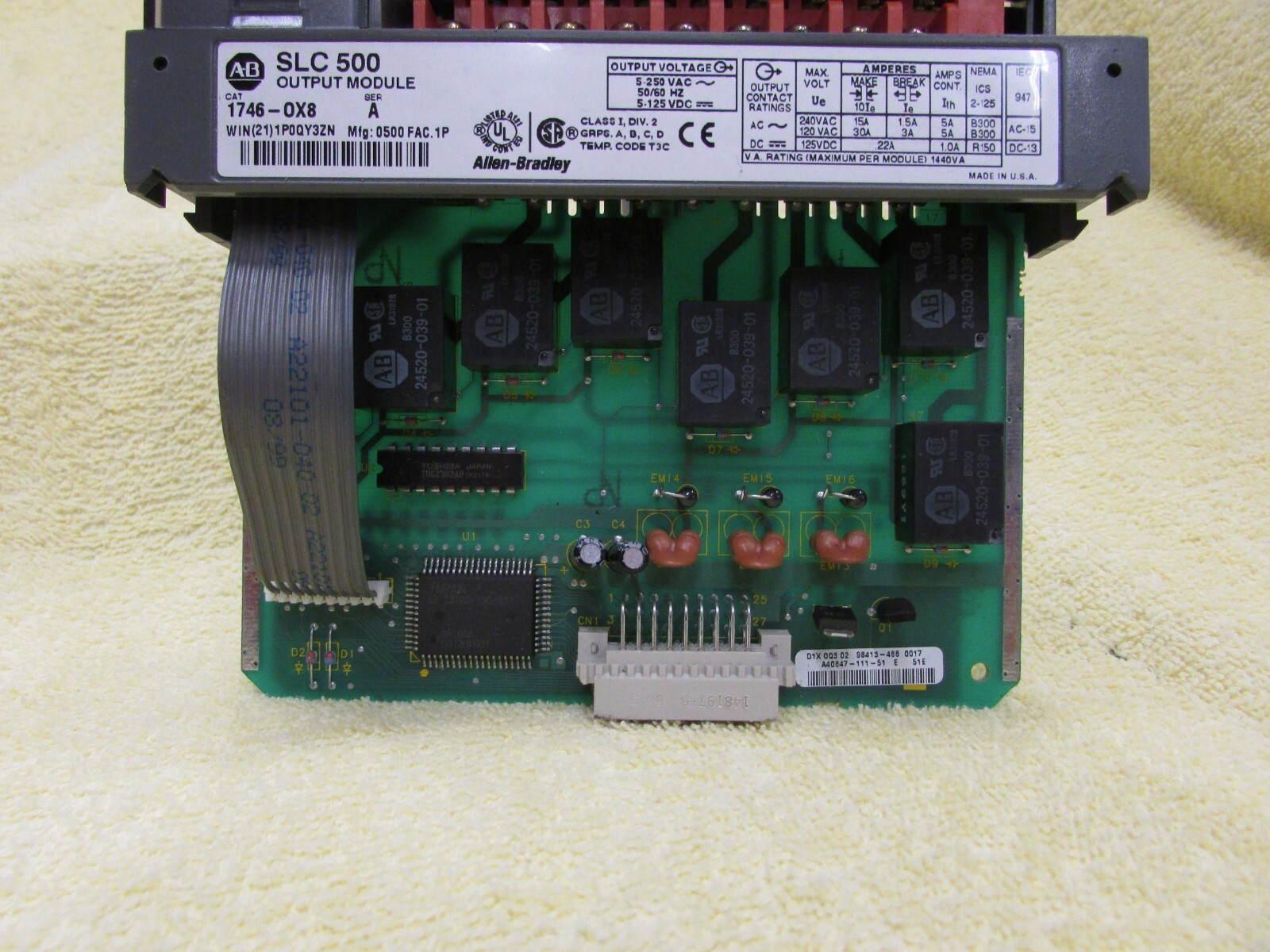 (2) Allen-Bradley SLC 500, 1746-0X8, 1746-OX8, USED, Lot of 2, N3