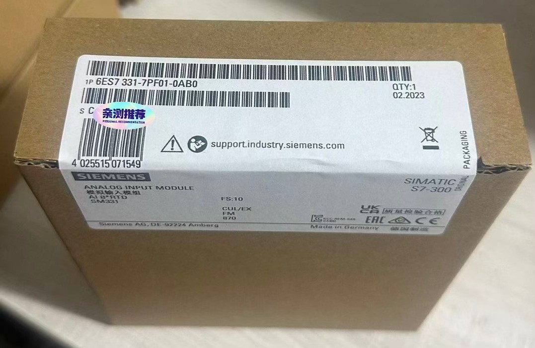 Siemens 6ES7331-7PF01-0AB0 SIMATIC S7-300 Analog Module DHL