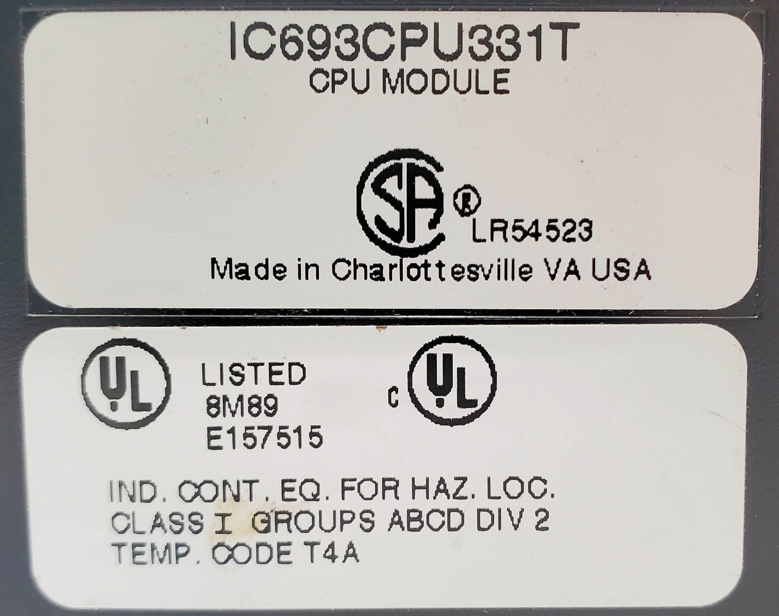 GE Fanuc IC693CPU331T CPU Module Card