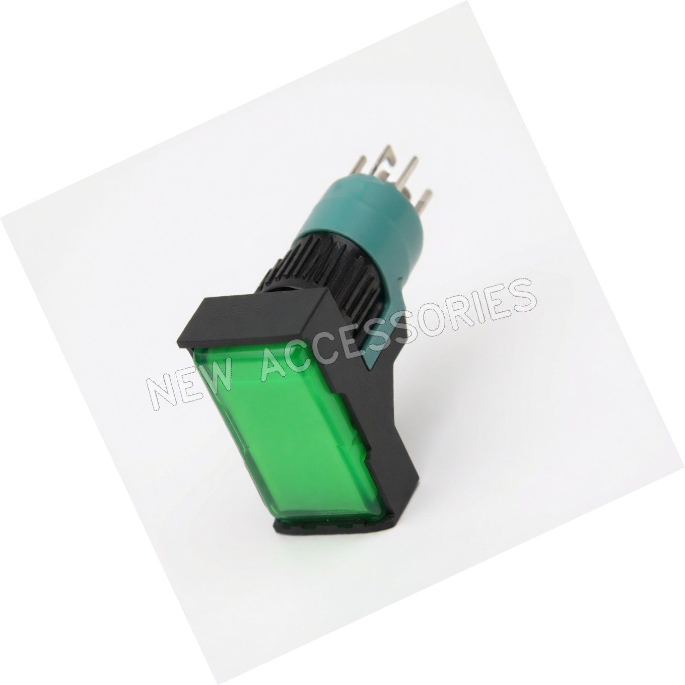 01P-RM40 Rectangular self-resetting push button light Green+L24 Panel Switch