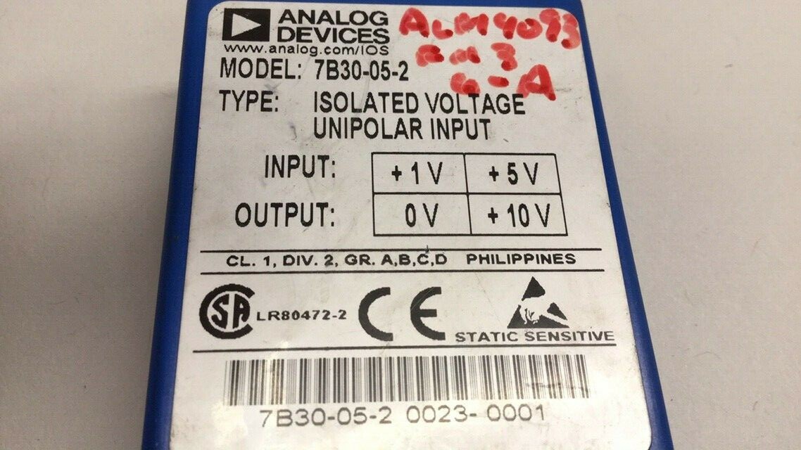 Analog Devices 7B30052 Used Input Output Module Isolated Voltage 7B30-05-2