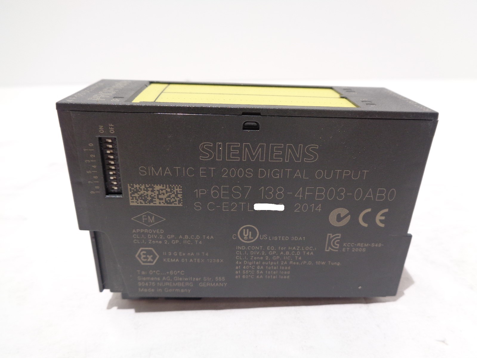 Siemens 4 F-DO DC24V/2A 6ES7 138-4FB03-0AB0 PROFIsafe Digital Output Module