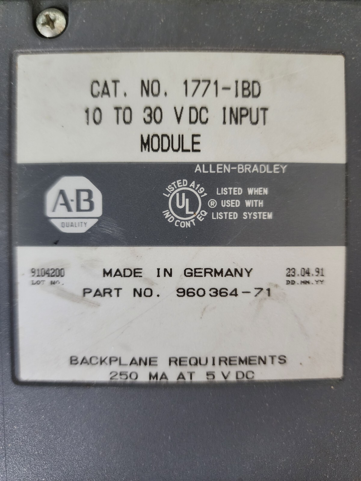 USED Allen Bradley 1771-IBD 10-30VDC Input Module – U.S. SELLER