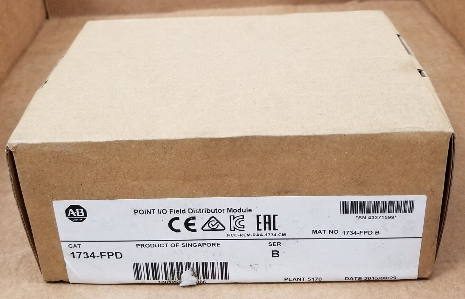 Surplus NEW IN BOX Allen Bradley 1734-FPD/B Field Potential Distributor 24V/240V