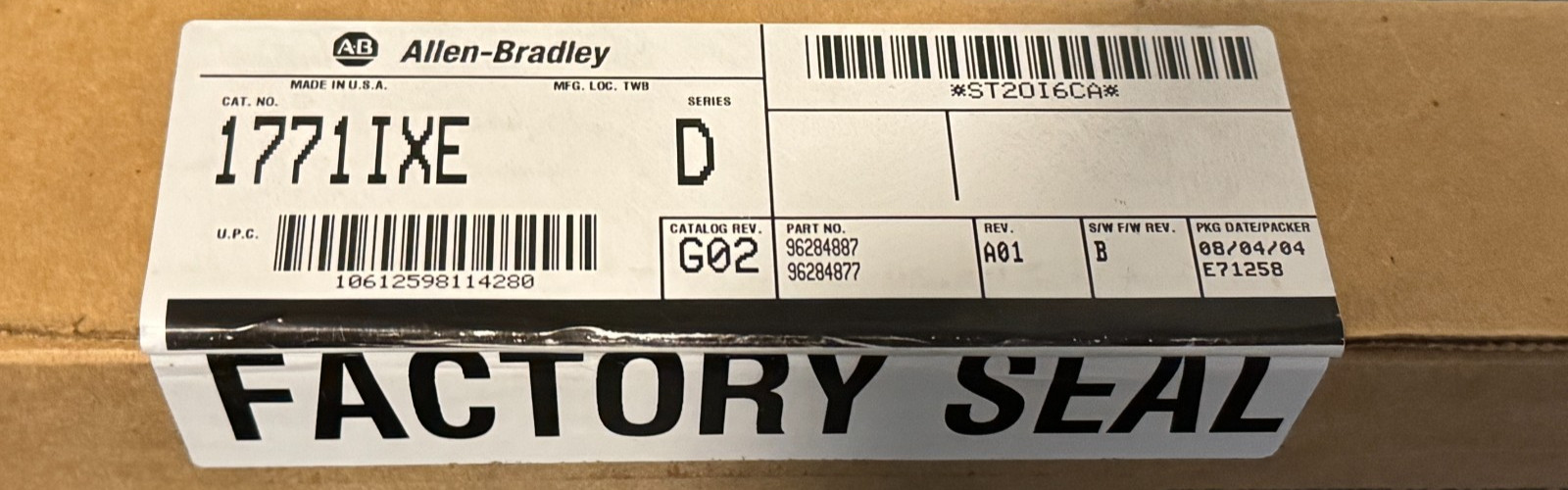 FACTORY SEALED Allen Bradley 1771-IXE SER. D Input Module REV. G02
