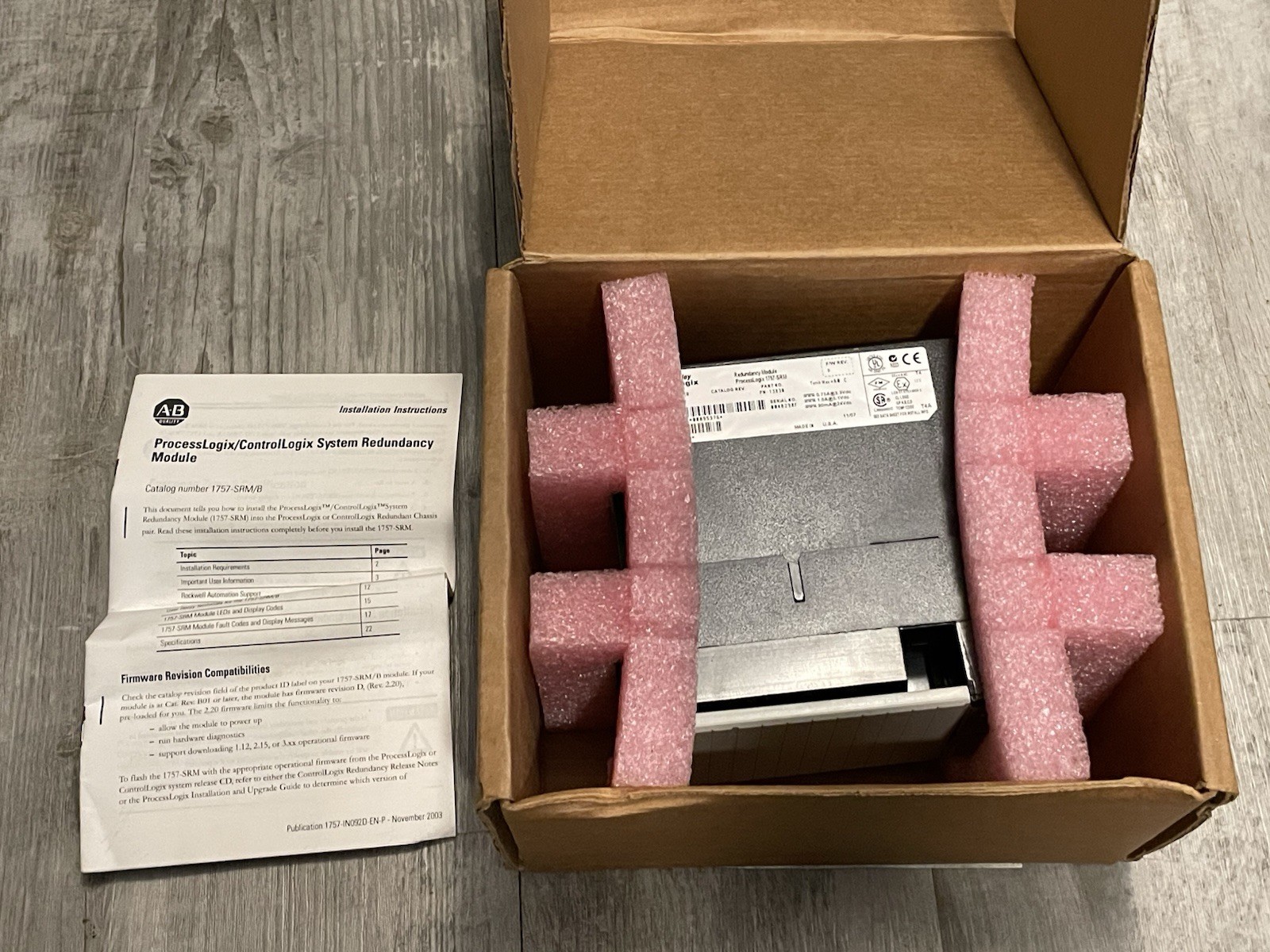 GENUINE surplus Allen Bradley 1757-SRM Series B ControlLogix Redundancy Module