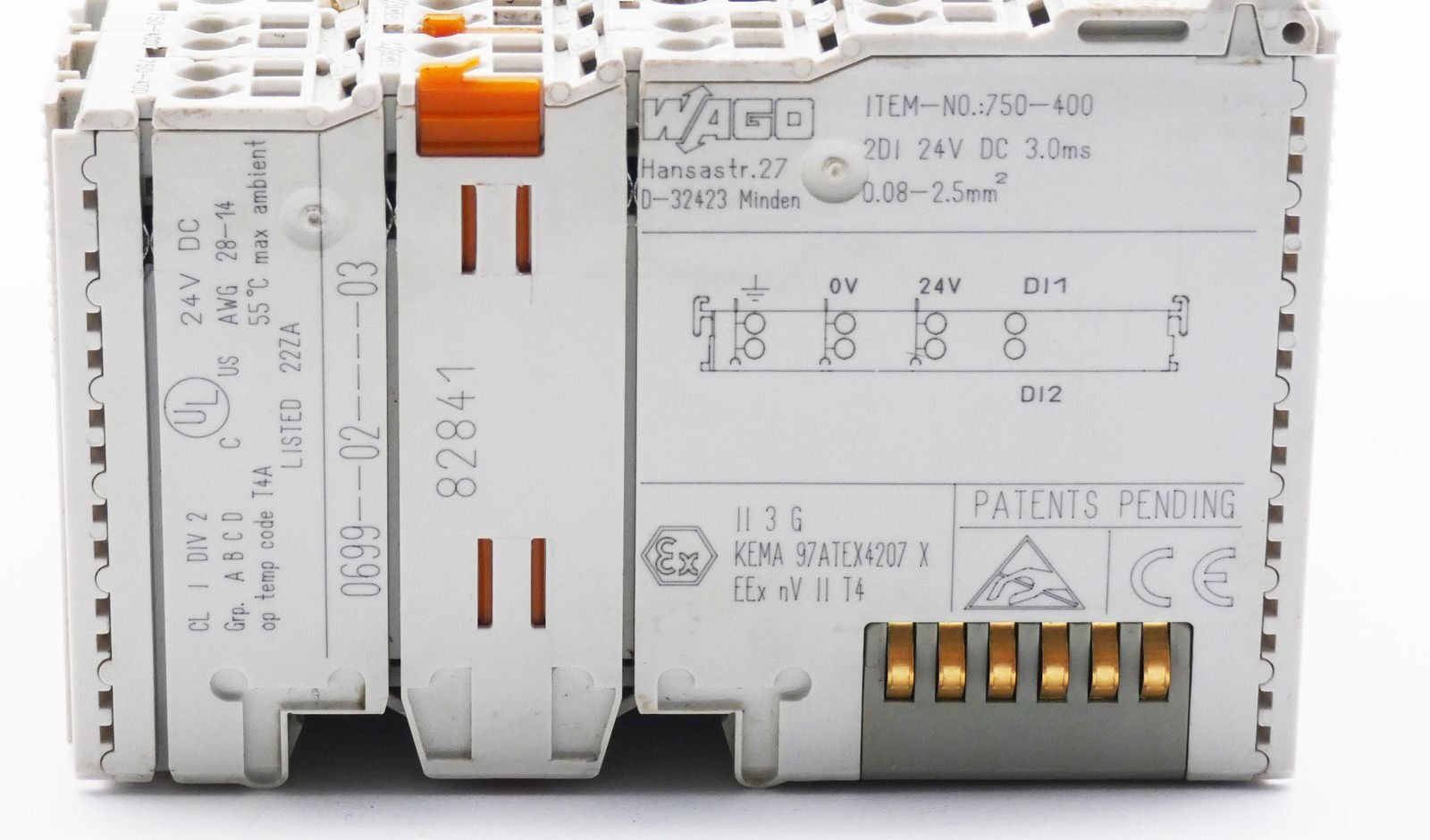 10x WAGO 750-400 2DI 24V DC Digital Input 2 Channel Digital Input Terminal -used-
