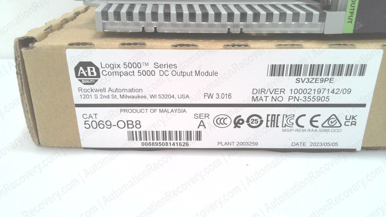 ALLEN BRADLEY 5069-OB8 SER A, COMPACT 5000 DC OUTPUT MODULE, NEW #338875
