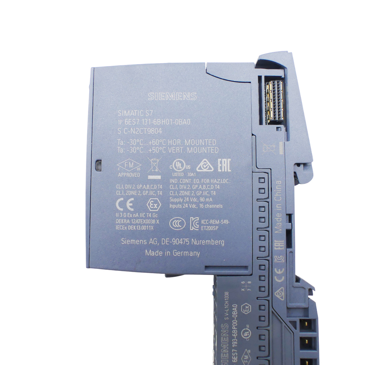 SIEMENS 6ES7131-6BH01-0BA0 + 6ES7193-6BP00-0BA0 Digital Input Module -used-