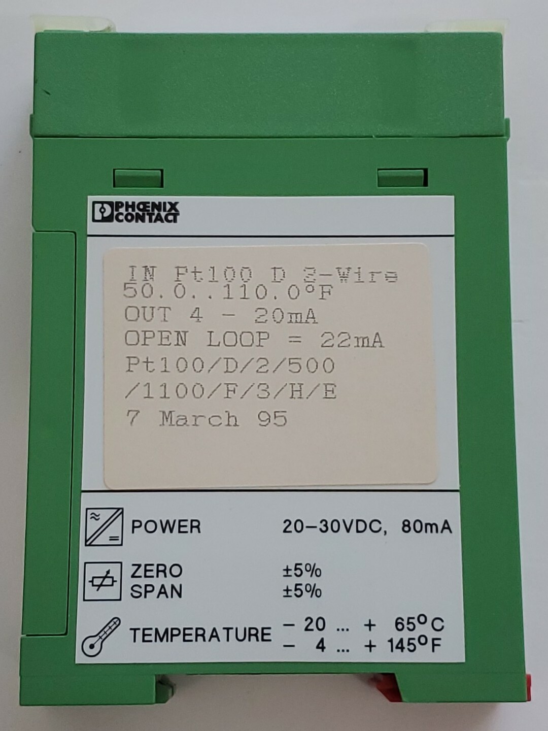 *NEW* Phoenix Contact MCR-RTD/I-E/NC RTD Converter 100Pt 4-Wire 24VDC + Warranty