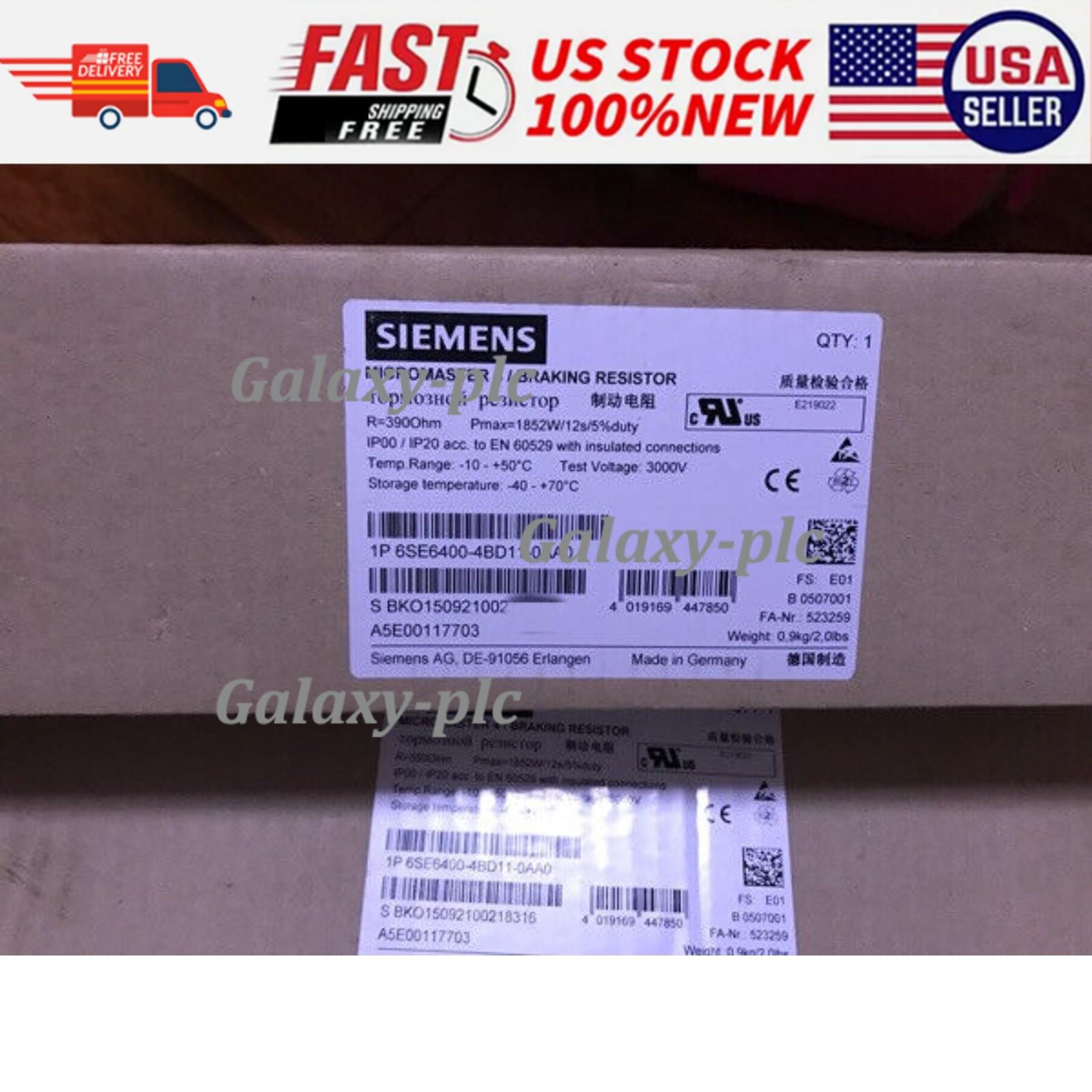 New Siemens 6SE6400-4BD11-0AA0 6SE6 400-4BD11-0AA0 MICROMASTER4 Braking resistor