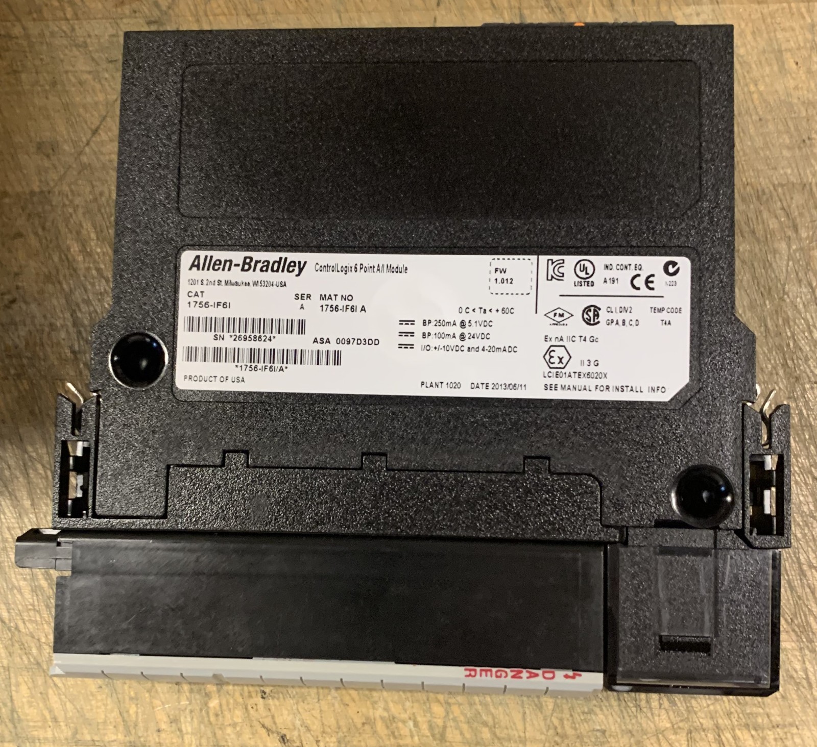 Allen Bradley 1756-IF6I /A 6 Point Analog Input Module-PRE-OWNED