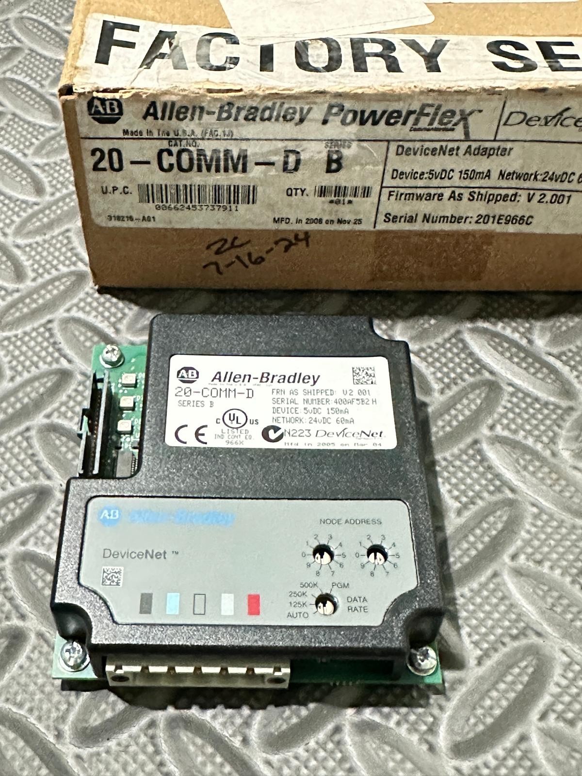 Allen-Bradley 20-COMM-D Series B DeviceNet Adapter Module PowerFlex Drive