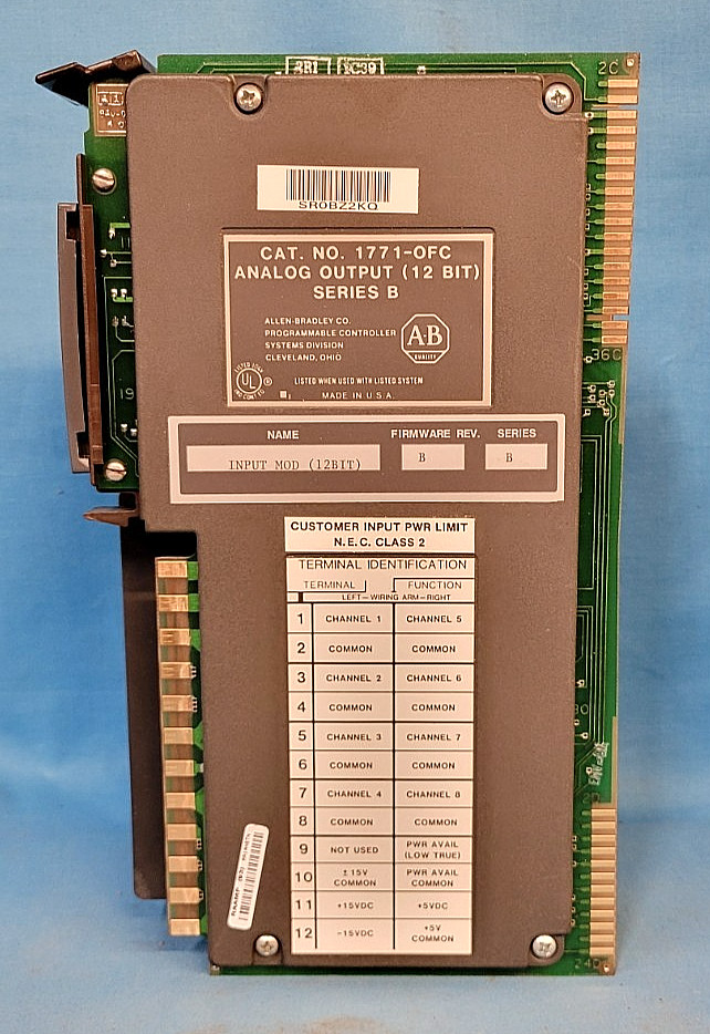 ALLEN-BRADLEY ANALOG OUTPUT MODULE M/N: 1771-OFC 12 BIT