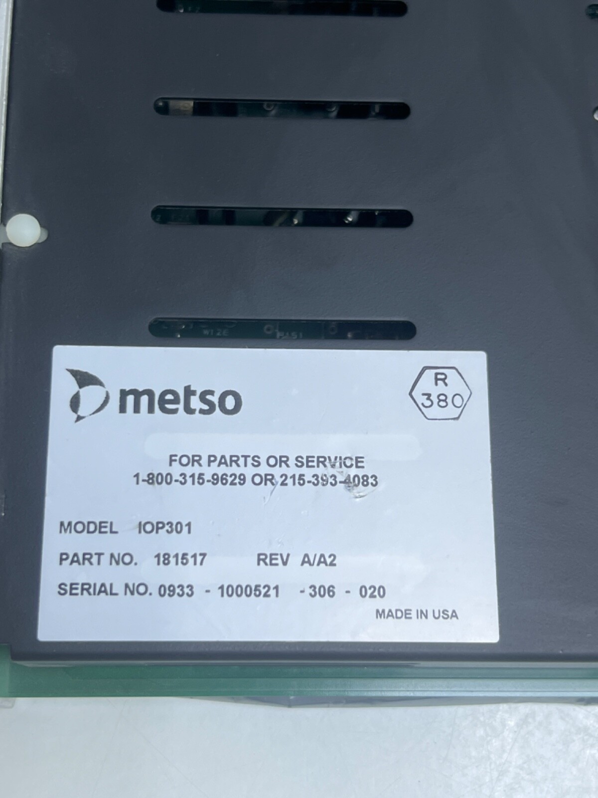METSO IOP301 ISOLATED ANALOG INPUT MODULE PN: 181517