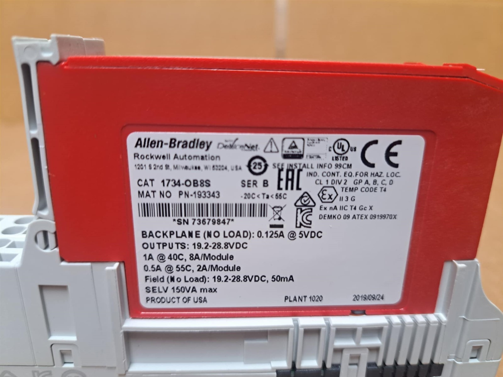 Allen Bradley Safety Output Module Cat. No. 1734-OB8S
