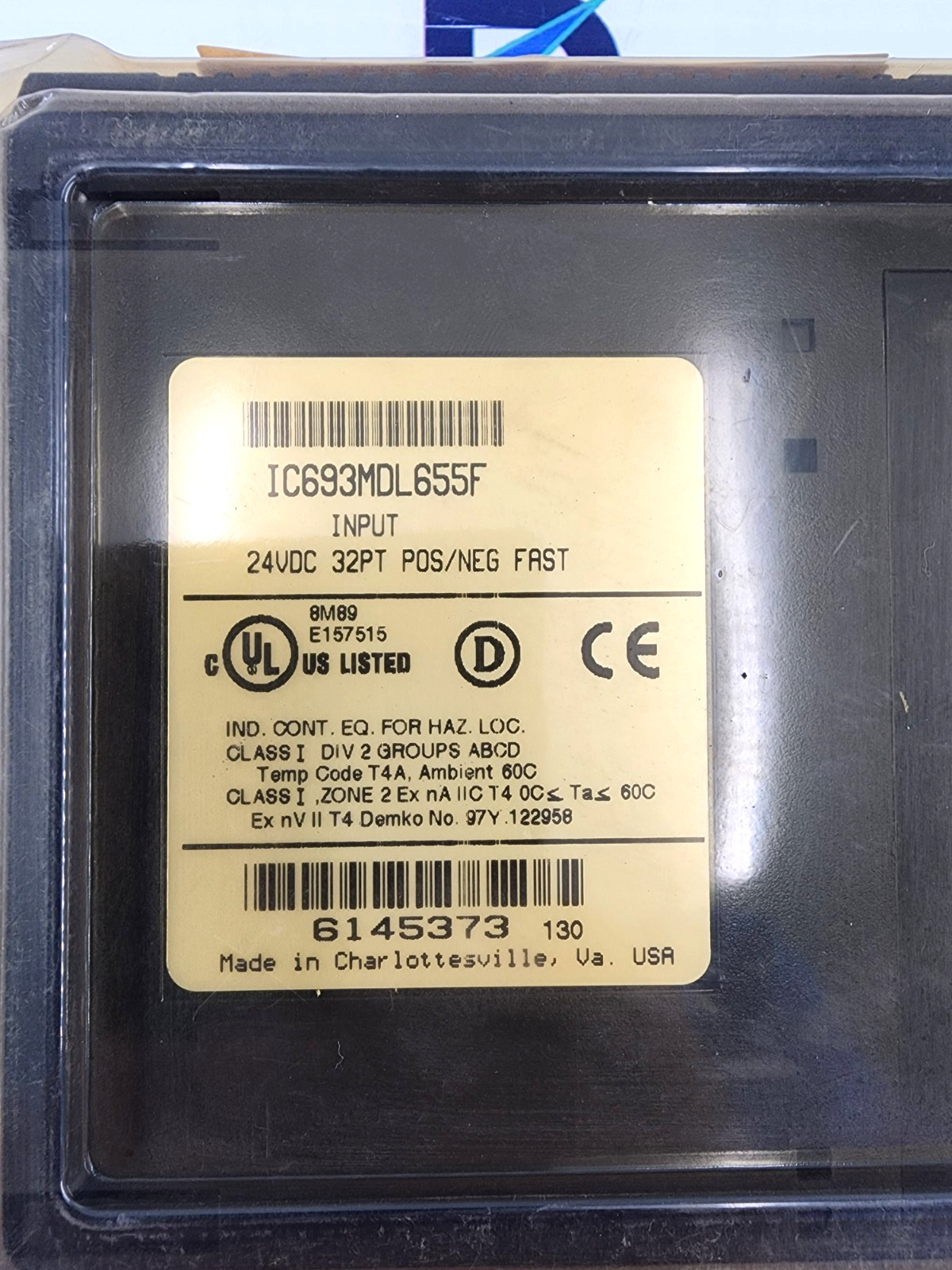 GE IC693MDL655F 24VDC 32PT POS/NEG FAST INPUT MODULE