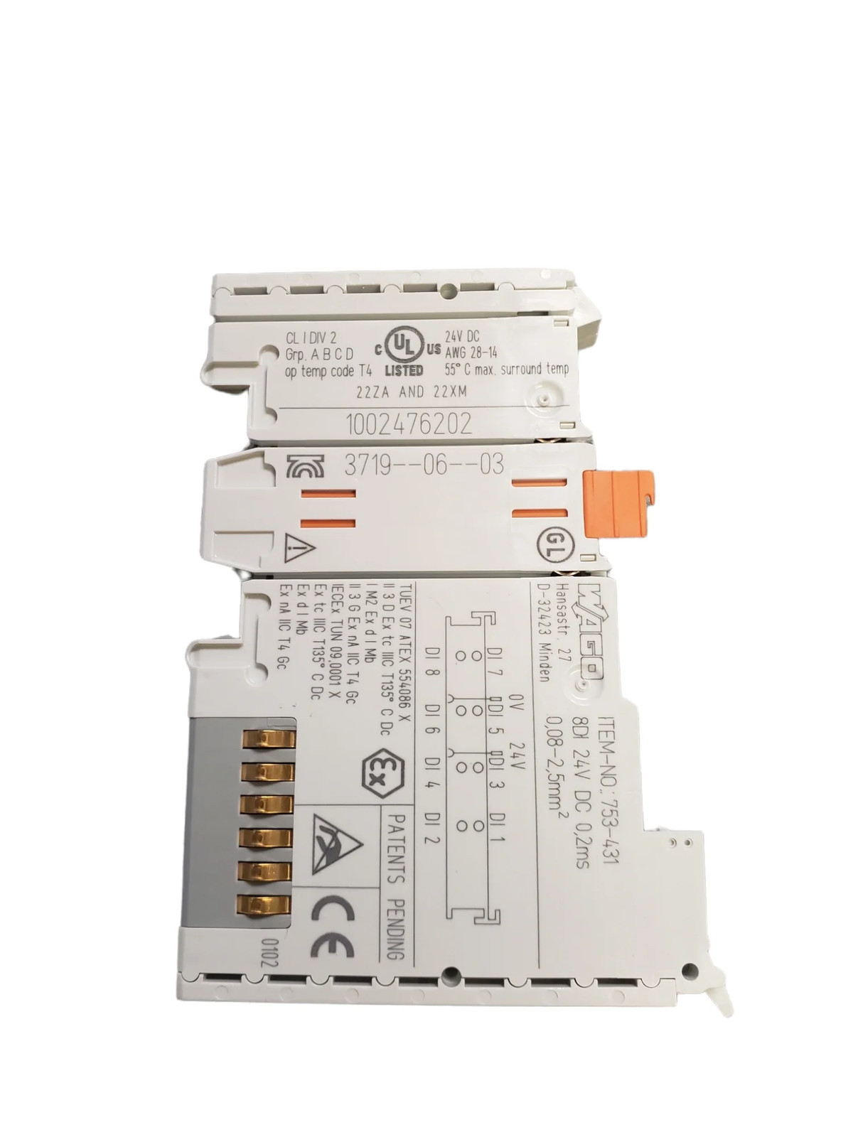 Wago, 753-431, 8-channel digital input; 24 VDC; 0.2 ms – NEW IN BOX