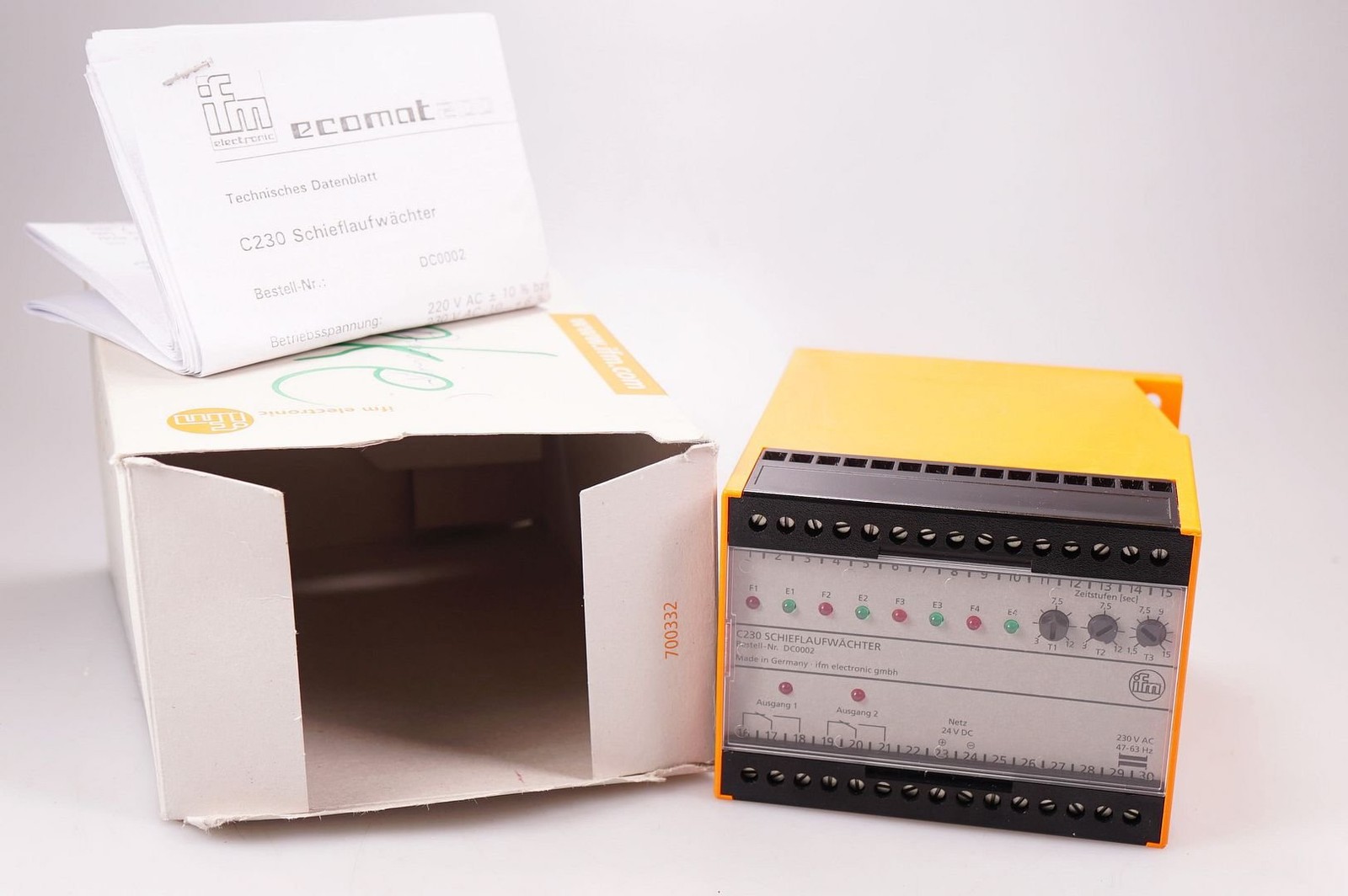 IFM DC0002 C230 evaluation unit for misalignment monitoring, misalignment monitor