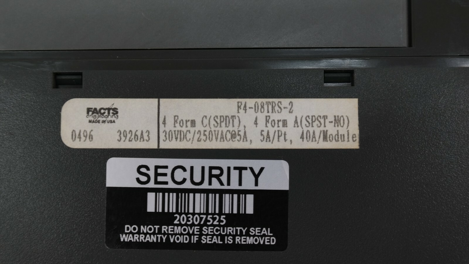 Facts Engineering F4-08TRS-2 Output Module Relay NaS