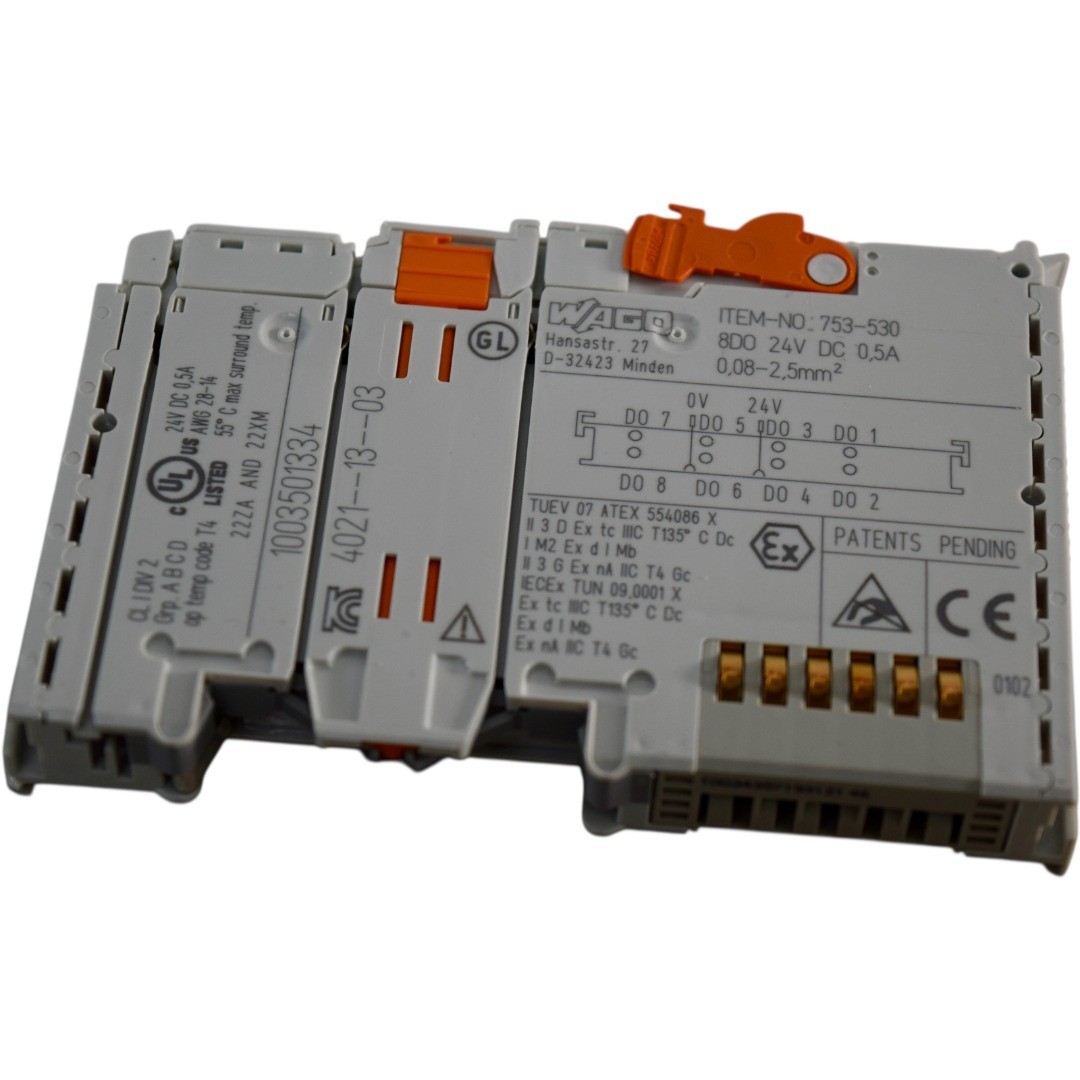 Wago 753-530 8 Channel Digital Output Module 24VDC 0.5A 8DO