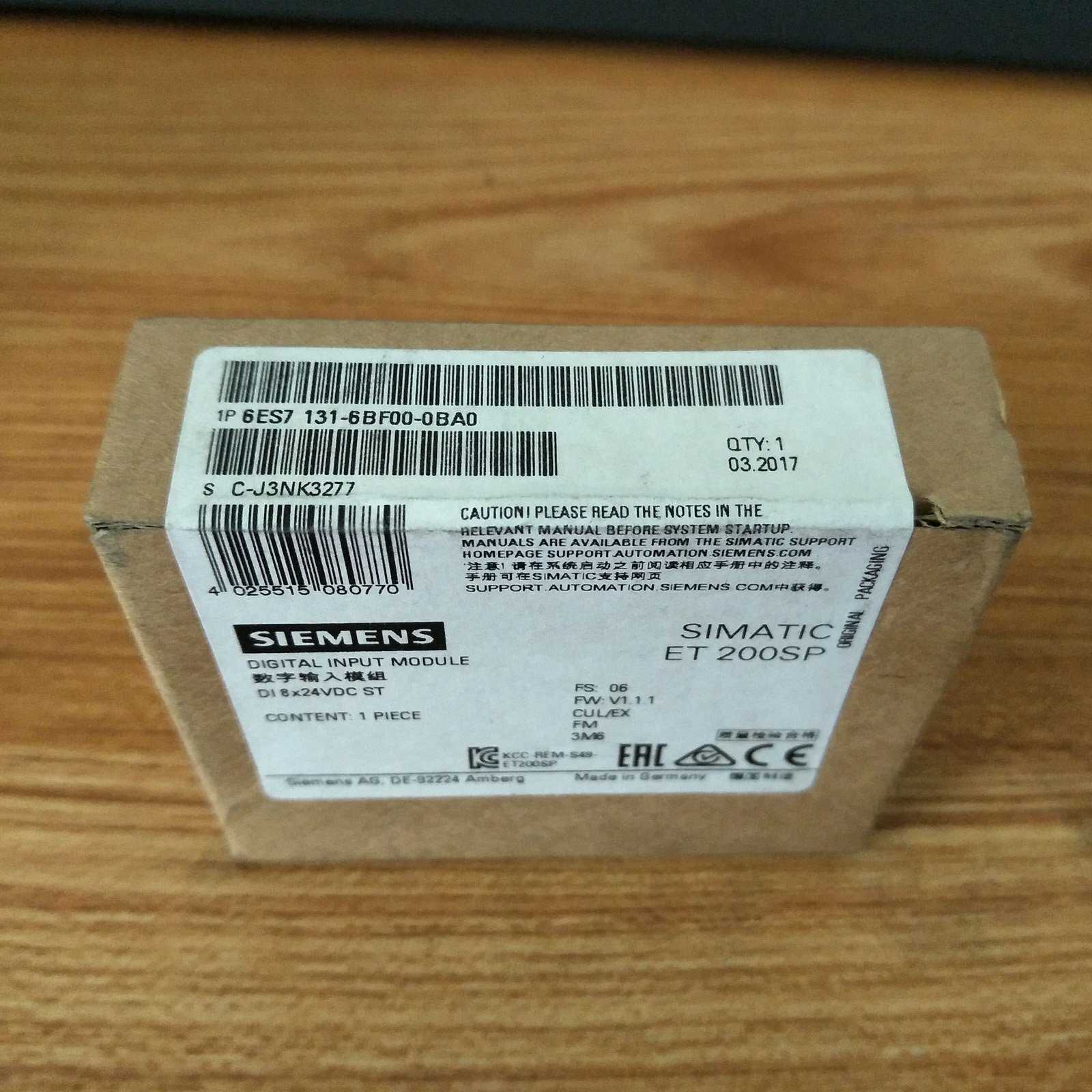 1PC Siemens 6ES7131-6BF00-0BA0 New In Box 6ES7 131-6BF00-0BA0 one year warranty