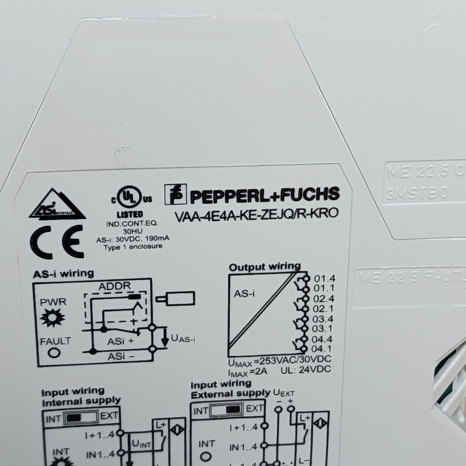 Pepperl+Fuchs VAA-4E4A-KE-ZEJQ/R-KRO AS-i Safety Module Krones 0-901-34-448-6