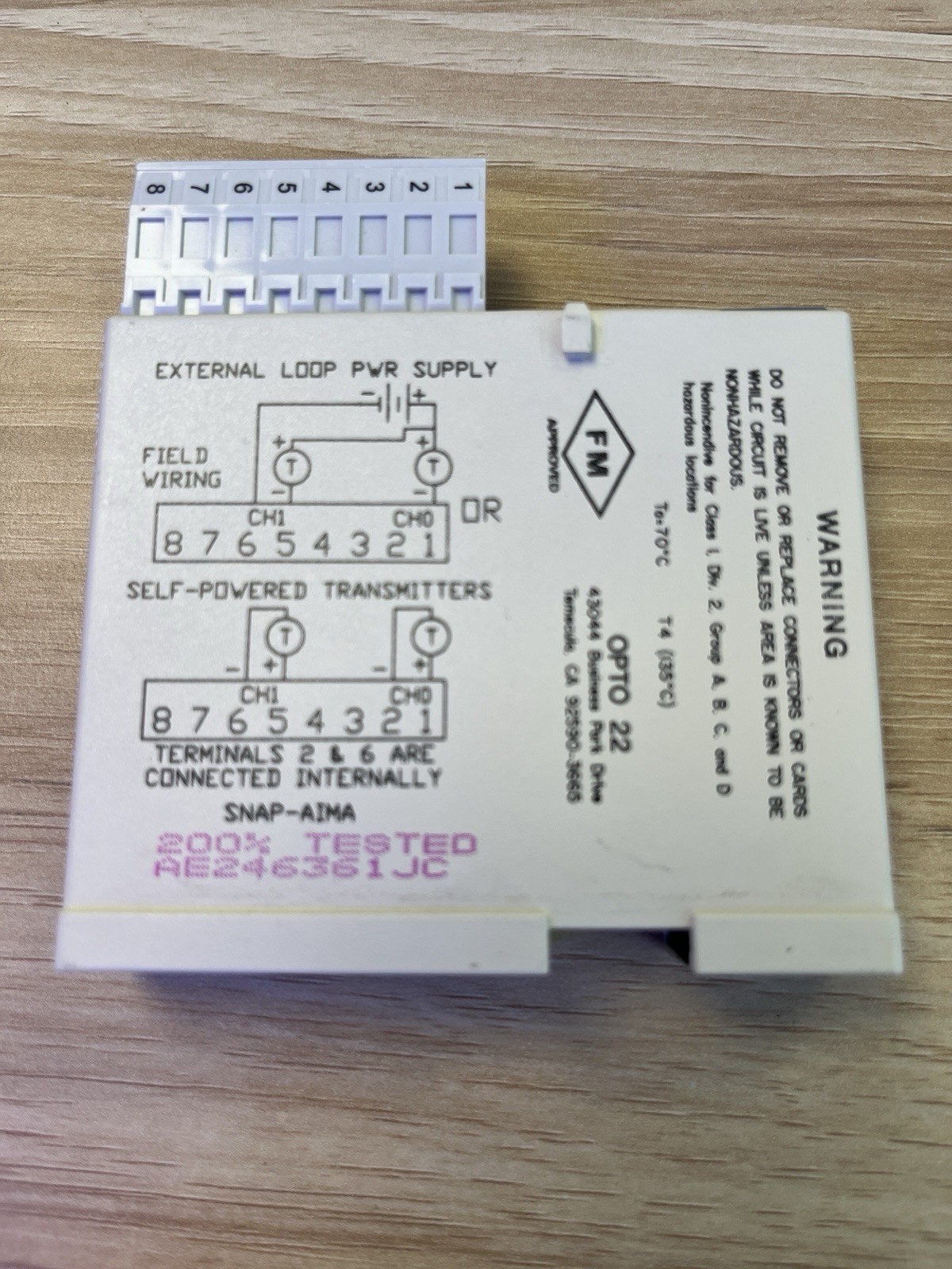 Opto 22 SNAP-AIMA ANALOGUE CURRENT INPUT MODULE