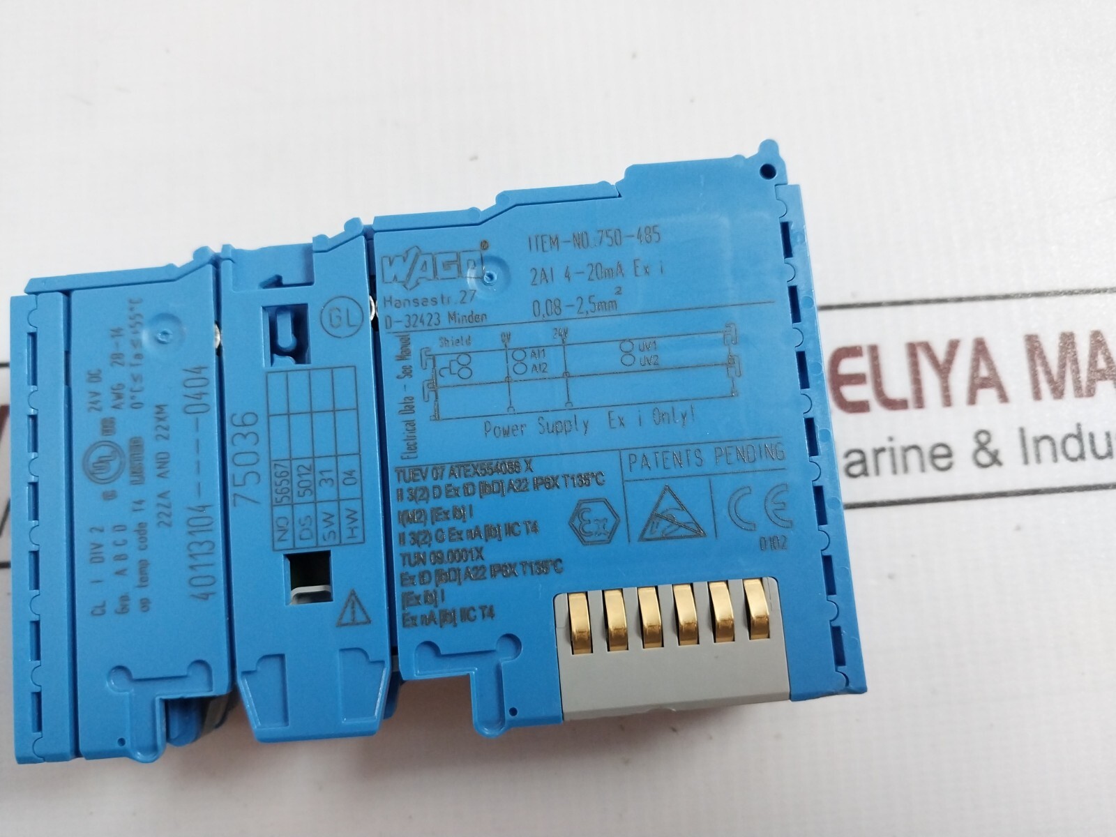WAGO 750-485 Analog Input Module 0C TA +55C 22ZA AND 22XM 0,08-2.5MM2 AWG 28-14